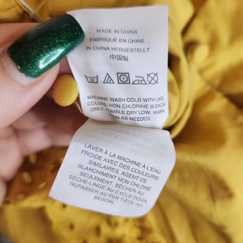 Madewell Eyelet Frilled-Strap Jumpsuit Yellow Size 6 - Picture 10 of 12